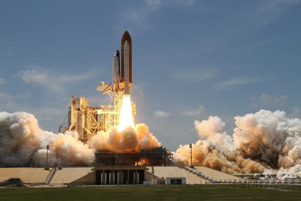 A space shuttle launch