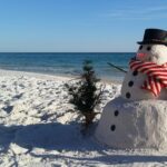 11A festive "snowman" on the beach