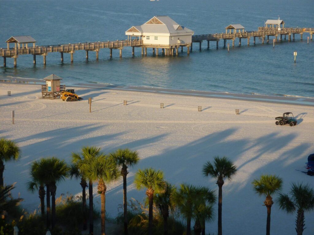 Clearwater Beach pier in early morning light